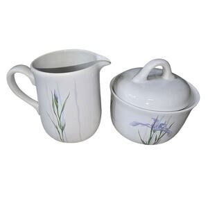 Corelle Coordinates Shadow Iris Sugar & Creamer Set New in Box 2004